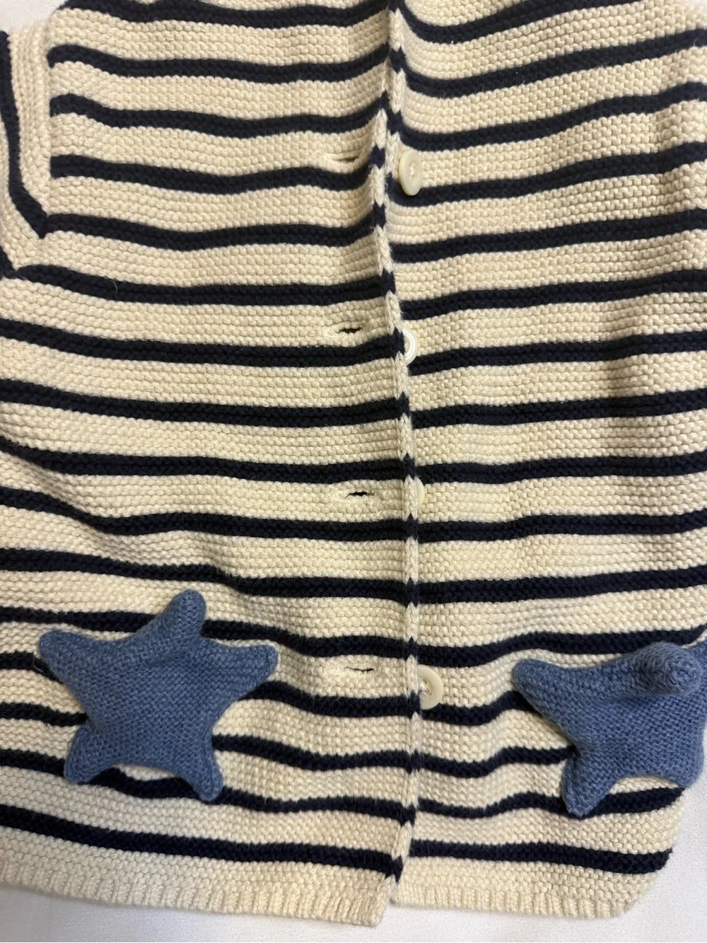 GAP Baby Cream and Navy Striped Knit Sweater
